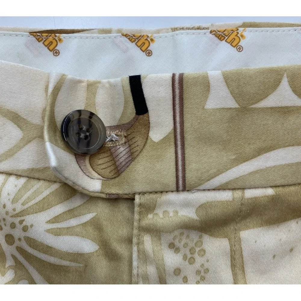 Loud‎ Mouth Golf Shorts Allover Print Hawaiian Golf Clubs Tan Size 34